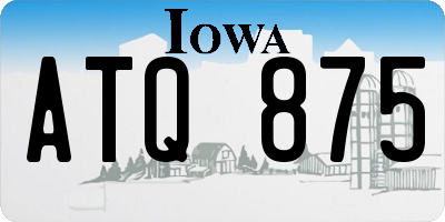 IA license plate ATQ875