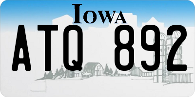 IA license plate ATQ892