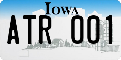 IA license plate ATR001