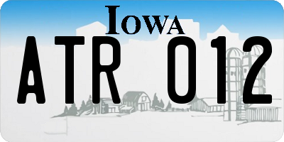 IA license plate ATR012