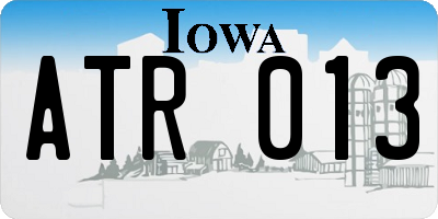 IA license plate ATR013