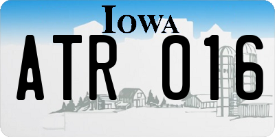 IA license plate ATR016