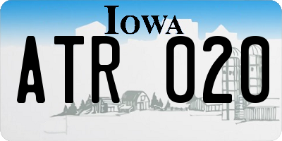 IA license plate ATR020