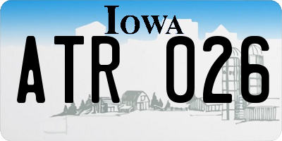 IA license plate ATR026