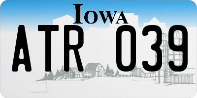 IA license plate ATR039