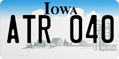 IA license plate ATR040
