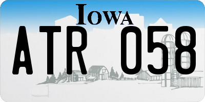 IA license plate ATR058