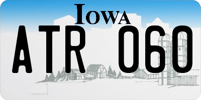 IA license plate ATR060
