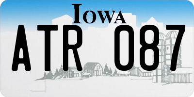 IA license plate ATR087