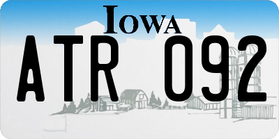 IA license plate ATR092