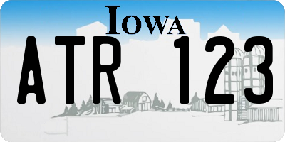 IA license plate ATR123