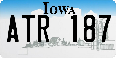 IA license plate ATR187