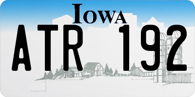 IA license plate ATR192