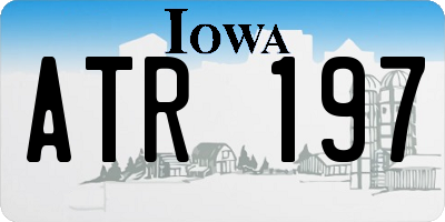IA license plate ATR197
