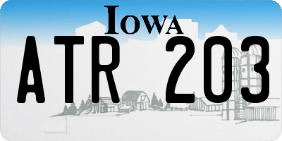 IA license plate ATR203