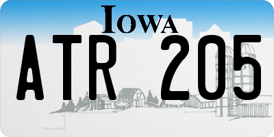 IA license plate ATR205