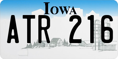 IA license plate ATR216