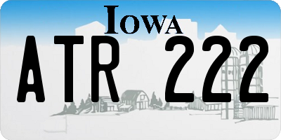 IA license plate ATR222