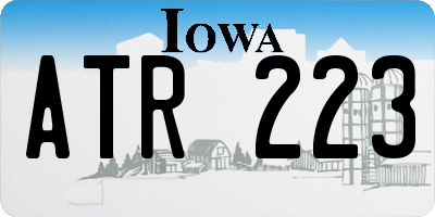 IA license plate ATR223