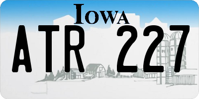 IA license plate ATR227