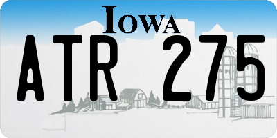 IA license plate ATR275