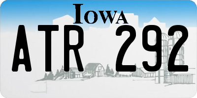 IA license plate ATR292
