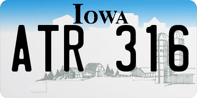 IA license plate ATR316
