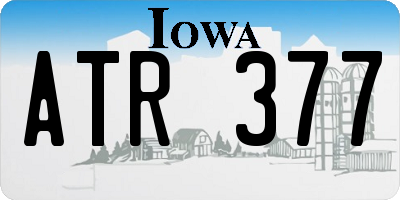 IA license plate ATR377