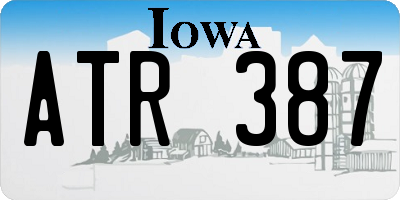 IA license plate ATR387