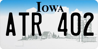 IA license plate ATR402
