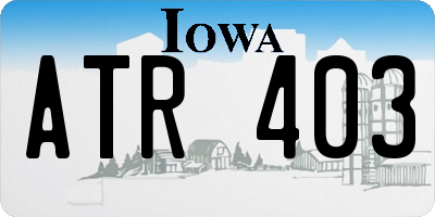 IA license plate ATR403