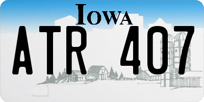 IA license plate ATR407