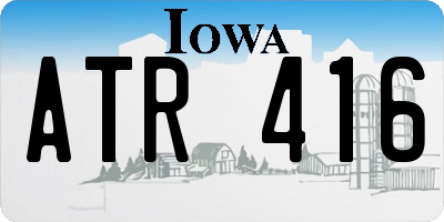 IA license plate ATR416