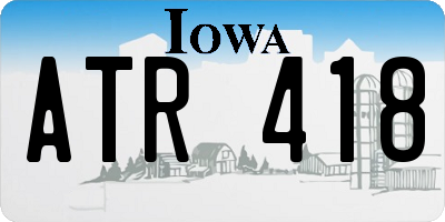 IA license plate ATR418