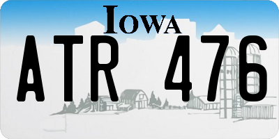 IA license plate ATR476