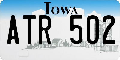 IA license plate ATR502