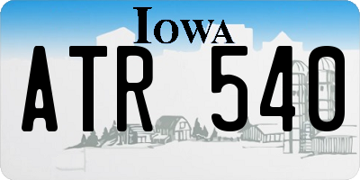 IA license plate ATR540