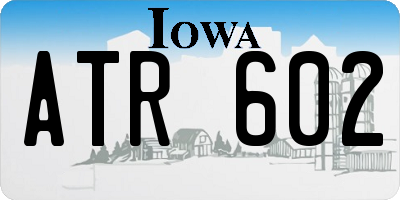 IA license plate ATR602