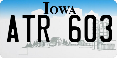IA license plate ATR603