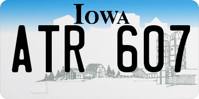 IA license plate ATR607