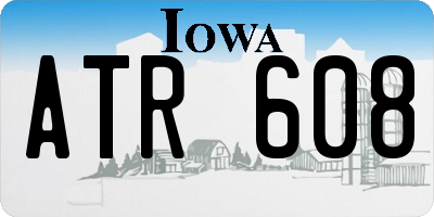IA license plate ATR608