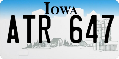 IA license plate ATR647