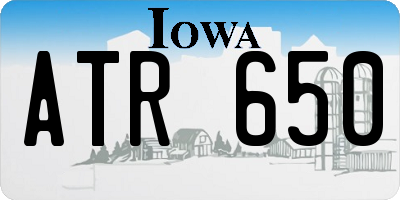 IA license plate ATR650