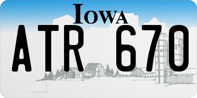 IA license plate ATR670