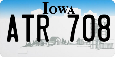 IA license plate ATR708