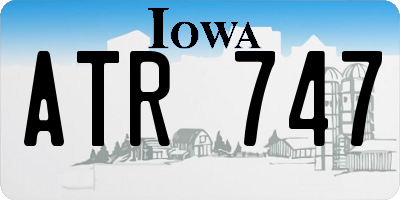 IA license plate ATR747
