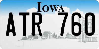 IA license plate ATR760