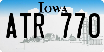 IA license plate ATR770
