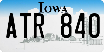 IA license plate ATR840