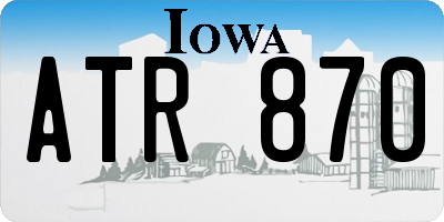 IA license plate ATR870